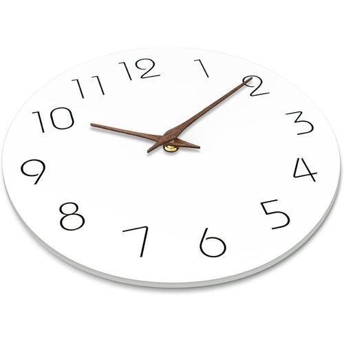 10-Inch Nordic Simple Solid Color Silent Decorative Clock - White
