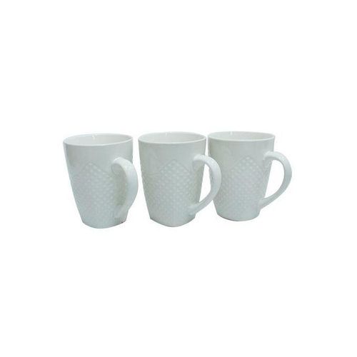 6 Pieces Set Of Tea Cups Coffee Mugs With 6 Spoons - White