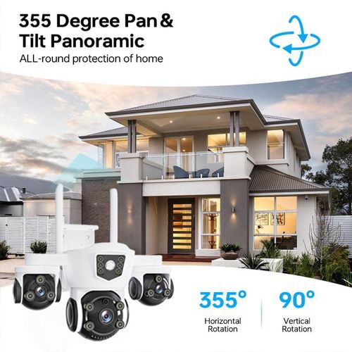 XLT WIFI Smart Camera HD 1080P Outdoor/Indoor Wireless WiFi IP Camera Compatible with Alexa & The Google Assistant/Smart Life APP for 2-Way Audio Auto Tracking Night Vision IP66 Waterproof