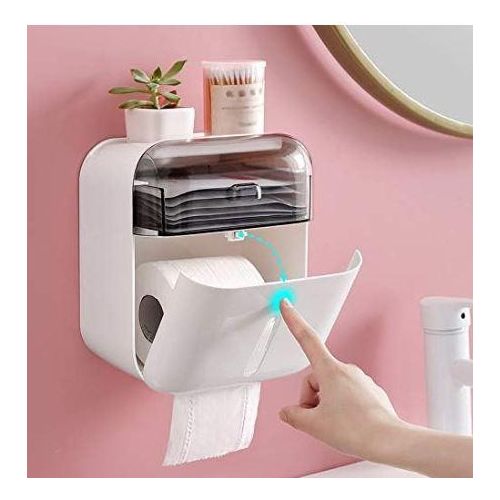 Toilet paper holder wall mounted toilet paper holder bathroom waterproof fabric box toilet paper container made of plastic for roll paper tube storage container organiser