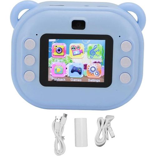 Real Images Instant Camera, Multifunctional Childrens Camera, 2 Inch HD Screen, Front and Rear Dual Lens Colors Vary-Multicolours