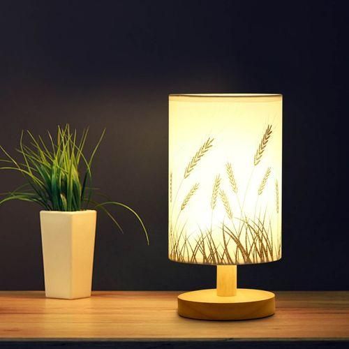 Fabric USB Bedroom Bedside Lamp Wheat Ear - [Warm Light] Stepless Dimming