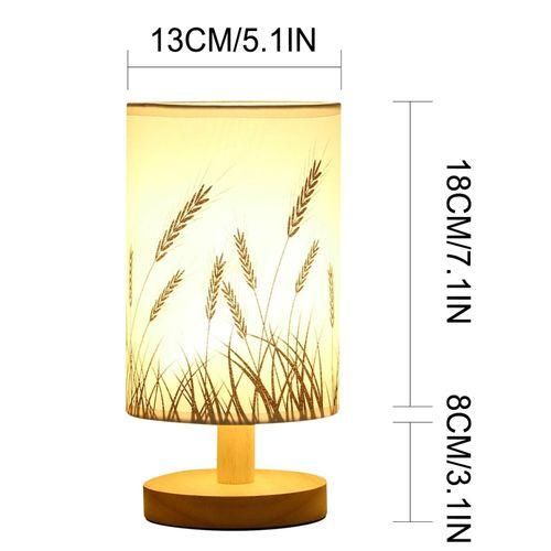 Fabric USB Bedroom Bedside Lamp Wheat Ear - [Warm Light] Stepless Dimming