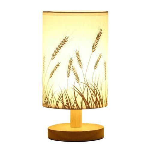 Fabric USB Bedroom Bedside Lamp Wheat Ear - [Warm Light] Stepless Dimming