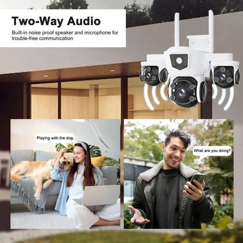 XLT 4G Smart Camera HD 1080P Outdoor/Indoor Wireless WiFi IP Camera Compatible with Alexa & The Google Assistant/Smart Life APP for 2-Way Audio Auto Tracking Night Vision IP66 Waterproof