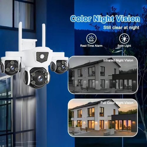 XLT 4G Smart Camera HD 1080P Outdoor/Indoor Wireless WiFi IP Camera Compatible with Alexa & The Google Assistant/Smart Life APP for 2-Way Audio Auto Tracking Night Vision IP66 Waterproof