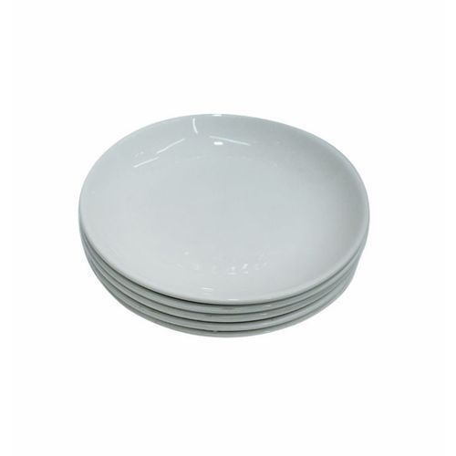 Dinner Curved Melamine Plates 6pcs-White