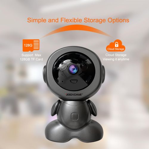 DOCKCASE 3.0MP Smart Camera Monitor Camera HD Resolution 360 Degrees pan-tilt zoom view with AI Human Detection, Two Way Audio, IR Night Vision Works with Apps