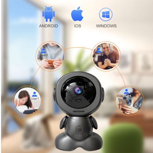 DOCKCASE 3.0MP Smart Camera Monitor Camera HD Resolution 360 Degrees pan-tilt zoom view with AI Human Detection, Two Way Audio, IR Night Vision Works with Apps