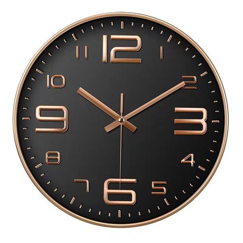 12" Rose Gold Digital Wall Clock With Black Base
