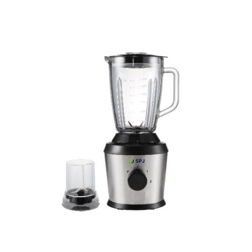SPJ Proffessional 2 In 1 Blender, Grinder (Glass Jar)1.5L - Siver & Black(2 YRS WRTY)