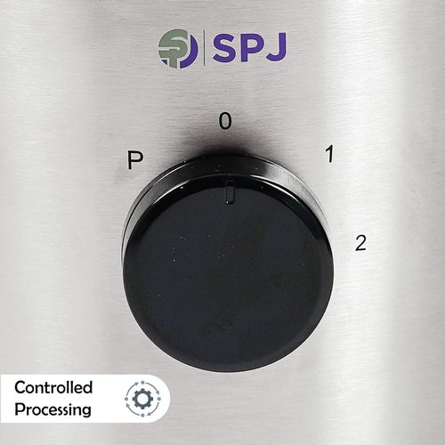 SPJ Proffessional 2 In 1 Blender, Grinder (Glass Jar)1.5L - Siver & Black(2 YRS WRTY)