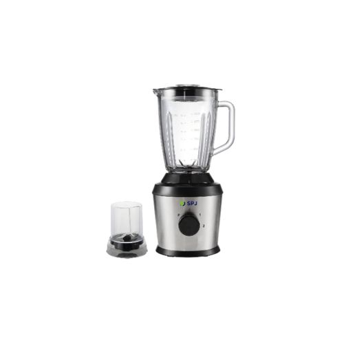 SPJ Proffessional 2 In 1 Blender, Grinder (Glass Jar)1.5L - Siver & Black(2 YRS WRTY)