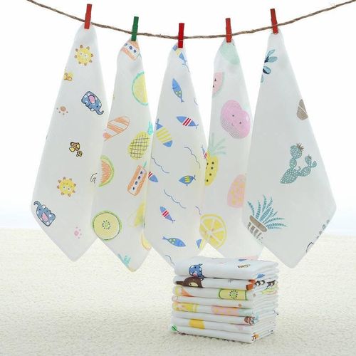 2-layer gauze towel baby towel cute patterned handkerchief 25 * 25cm