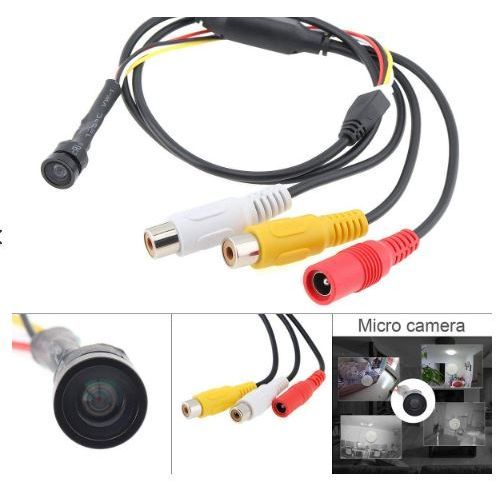 Hd Ccd 1000Tvl 150 Degrees Wider Angle Lens Mini Surveillance Camera Pipe-Black