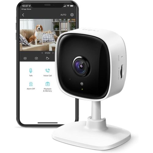 Tapoo Indoor Security Camera for Baby Monitor, Dog Camera w/Motion Detection, 2-Way Audio Siren, Night Vision, Cloud & SD Card Storage