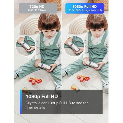 Tapoo Indoor Security Camera for Baby Monitor, Dog Camera w/Motion Detection, 2-Way Audio Siren, Night Vision, Cloud & SD Card Storage