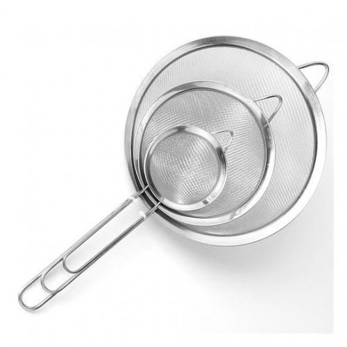 Set Of 3 Sievers Stainless Steel Small - Silver