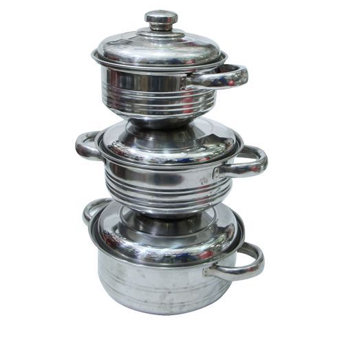 A Set Of 3 Steel Food Dishes