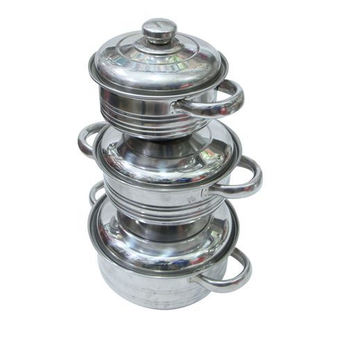 A Set Of 3 Steel Food Dishes