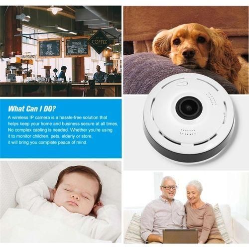 V380 Spy Wifi Fisheye IP Network Camera Hidden 360 Bulb Camera - White