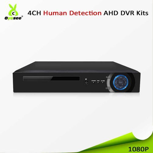 ADH 2MP 4CH 1080P Manual AHD DVR Kit Metal Housing IR Bullet 4 CCTV Camera System Human Detection- Black