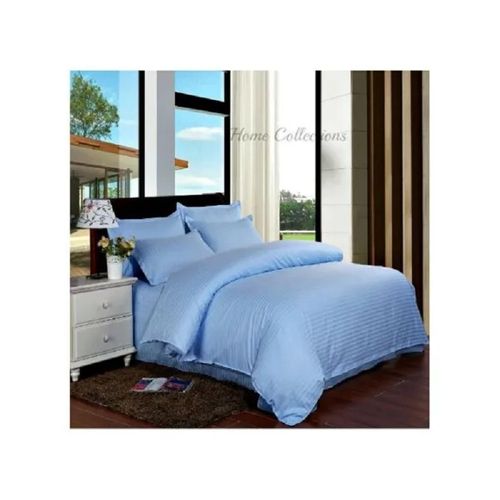 Grace Foam 6*6 4Pc Cotton Satin Double Duvet cover Set, 1 Duvet Cover, 1 Bed Sheet & 2 Pillow Cases- Light Blue