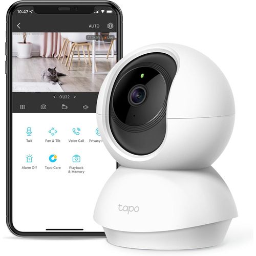 Tapo Pan/Tilt Security Camera for Baby Monitor, Pet Camera w/ Motion Detection, 1080P, 2-Way Audio, Night Vision, Cloud & SD Card Storage, Works with Alexa & Google Home