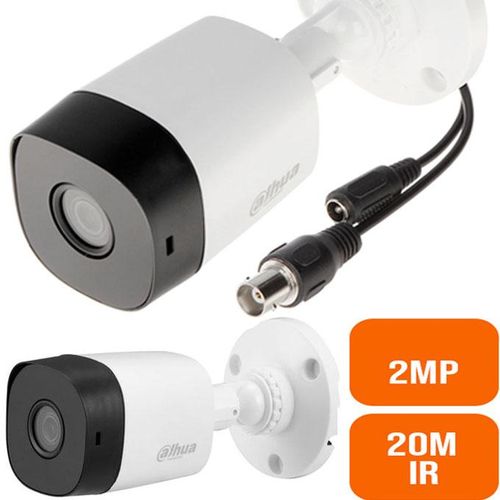 Dahua Wired 1080p HD Security Camera 2MP HDCVI IR Camera (DH-HAC-B1A21P)-Black/White