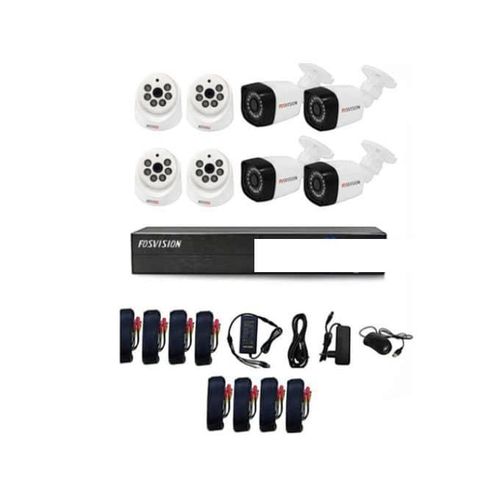 Fosvision Plus 16 CCTV Cameras Full Kit, 16 Pack 1TB HDD With Monitor Included NB: The DVR Appearance Model May Vary But All Work Very Well- White/Black