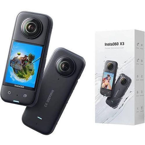 Insta360  X3 - Waterproof 360 Action Camera with 1/2" 48MP Sensors, 5.7K 360 Active HDR Video Black