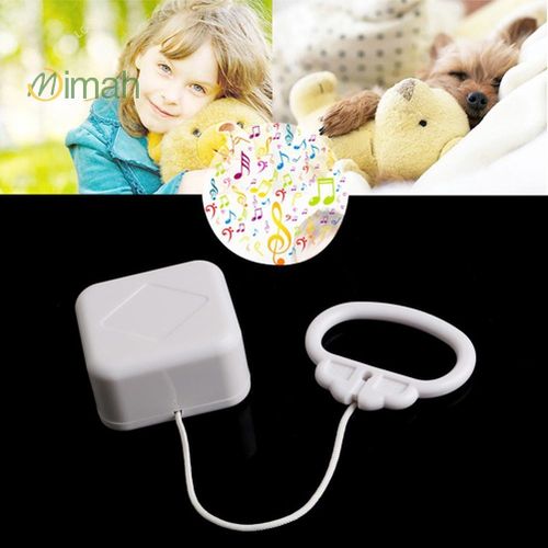 Mimah New Pull String Cord Music Box White Baby Bed Bell Kids Toy Random Songs, NEW