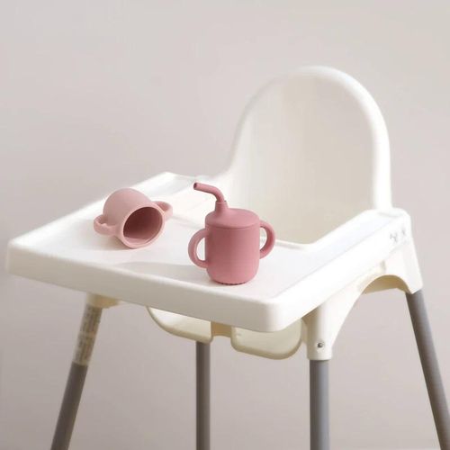 Color Kids1Pcs Baby Learning Drinking Cup Portable Straw Detailed Comfortable Grip Silicone Double Ear Kids Sippy Cup Baby Stuff