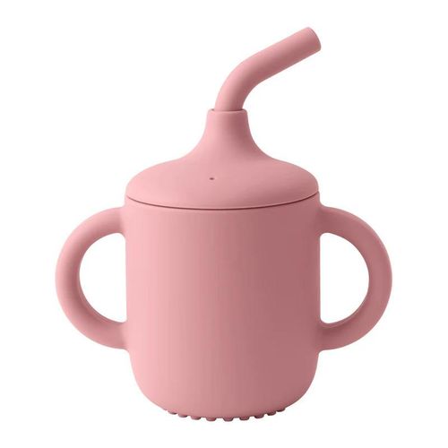 Color Kids1Pcs Baby Learning Drinking Cup Portable Straw Detailed Comfortable Grip Silicone Double Ear Kids Sippy Cup Baby Stuff