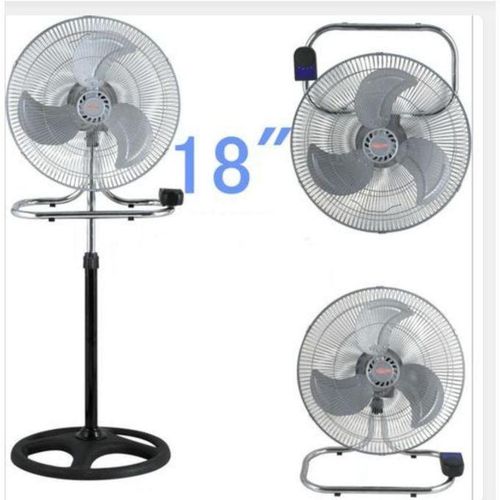 18" Inch Stand/Table 3 in1 Fan Design Oscillating & Adjustable Electric Type - Silver, Black