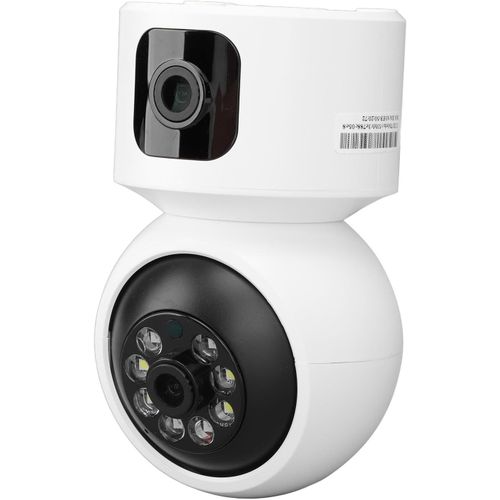 Calus 1080P HD Dual Lens Wireless Network 2.4GHz WiFi Indoor CMonitoring Camera Real Time Alarm 100 to 240V Home Security Cameras with Intelligent APP Remote Control, Ideal For Office Company Baby Pet  -White