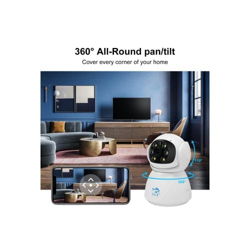 XLT Security WiFi Indoor Camera For Home, Baby Pet Monitor With Smart Motion Tracking, Excellent Picture Night Vision Two-Way Audio