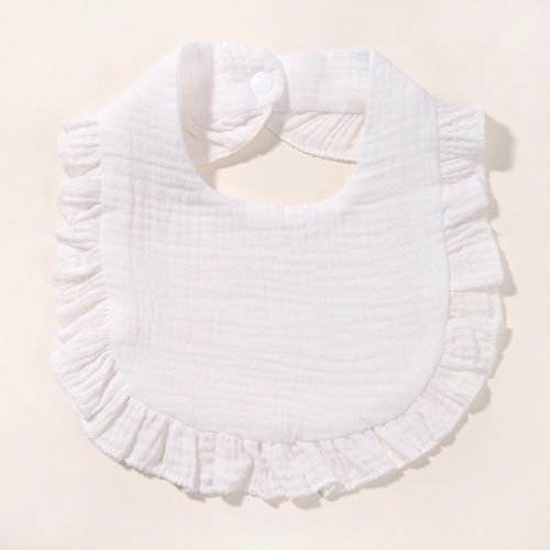 1pcs Handmade Newborn Bibs Infant Burp Cloths Kids Stuff Feeding Towel Toddler Ruffle Solid Color Bib Baby Accessories