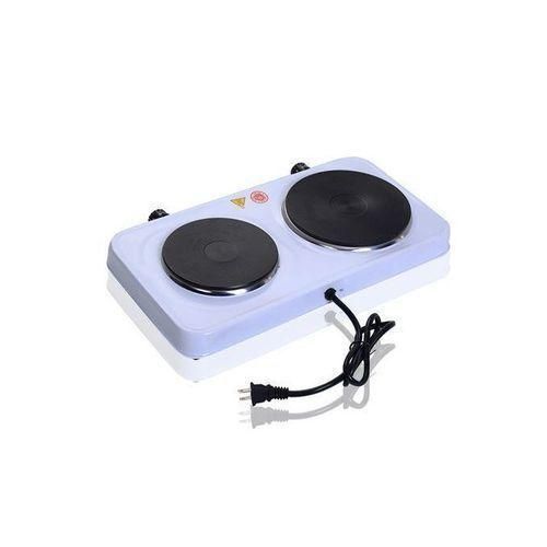 Double Solid Electric Hotplate - White