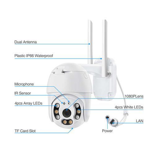 1080P Security Camera WIFI Outdoor PTZ Speed Dome Wireless I  P Camera CCTV
