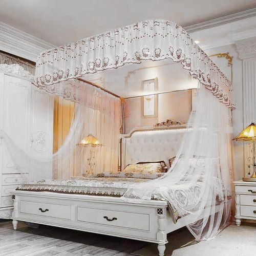 David Luxurious  Mosquito Net With 2 Stand Rail Bed Net  RA1  White