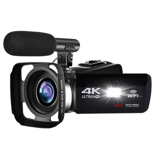 4K HD Night Vision 48MP Home WiFi Live  DV Digital Camera, Style:Hood +  Microphone