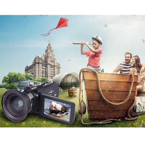 4K HD Night Vision 48MP Home WiFi Live  DV Digital Camera, Style:Hood +  Microphone