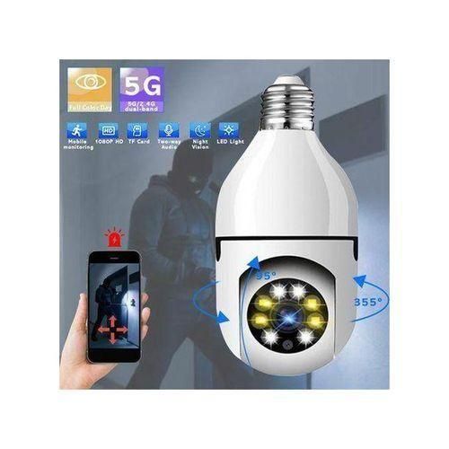1080P Wireless 360 Rotate Auto Tracking Panoramic Bulb Camera Light Wifi