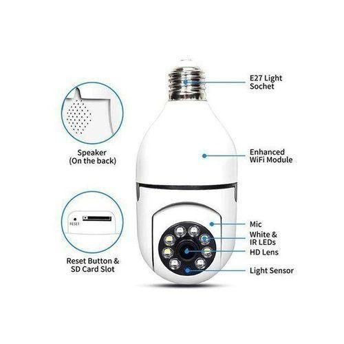 1080P Wireless 360 Rotate Auto Tracking Panoramic Bulb Camera Light Wifi