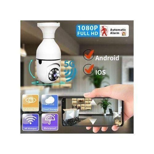 1080P Wireless 360 Rotate Auto Tracking Panoramic Bulb Camera Light Wifi