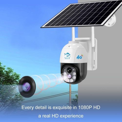 XLT 4G Sim Card Solar Camera PTZ 360° View Wireless Outdoor CCTV, Compatible With Apps
