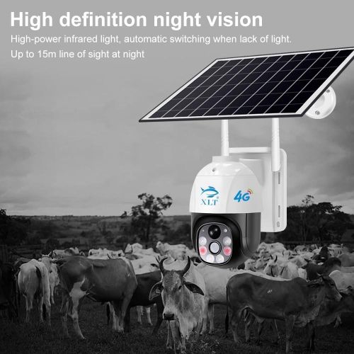 XLT 4G Sim Card Solar Camera PTZ 360° View Wireless Outdoor CCTV, Compatible With Apps