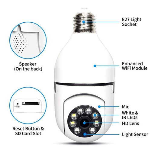 VIC 1080P Bulb Surveillance Camera WiFi Night Vision HD Tracking