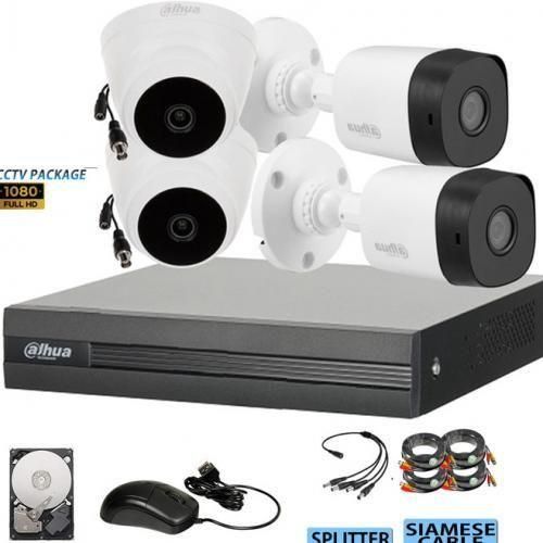 4 Channel / 4ch 1080P CCTV Camera Surveillance Kits -Black
